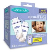 [한정특가!!] 무료배송/란시노 모유저장팩 100개 Lansinoh Breastmilk Storage Bags - 100 ct