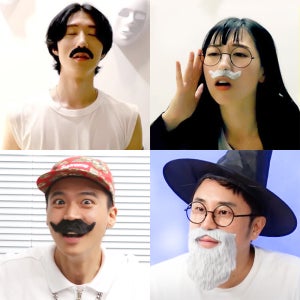 스투피드 파티 수염 (0.머큐리) / 할로윈 파티 가짜 콧수염 구렛나루 코믹 왕수염 세트