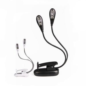 카멜리안 듀얼 LED 집게형 독서등 플렉시블 스탠드 USB충전 휴대용 조명