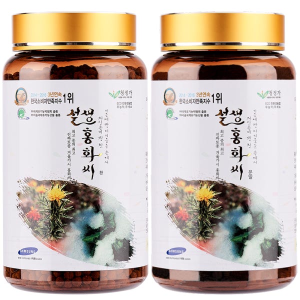 국산 토종 설생홍화씨 국내산 재래종 유황 가시 홍화씨 분말+환 2개입 세트 2달분량