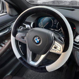지엠지모터스 자동차 핸들커버 겨울 순정형 극세사 따뜻한 소프트윈터 화이트