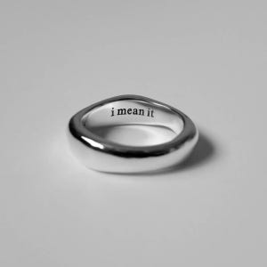 민잇 웨이비 링 1 실버 925 각인 커플링 우정링 볼드 은 반지