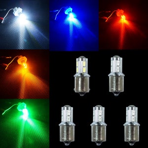 12V-24V겸용 하이파워 미니 10발 LED싱글전구/화이트 블루 레드 그린 옐로우/마빡등 깜빡이등 브레이크등 후진등/싱글 시그널전구/깜빡이등 브레이크등 후진등