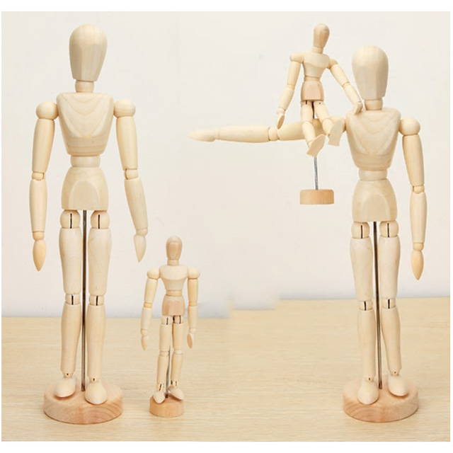 원목 구체관절 인형 구관 30cm 20cm 15cm 나무 인체 모형 스케치 목각 인형 우드토이 미술