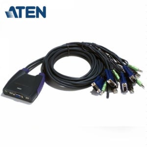 ATEN KVM스위치 4포트 RGB USB 오디오일체형 공유기 선택기 ID-CS64US