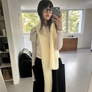 뜨개 울 머플러 롱 무지 숄 목도리 겨울 남자 여자 체크 컬러믹스