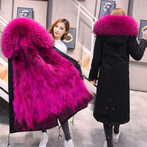 럭셔리 야상 리얼 라쿤 퍼 패딩 점퍼