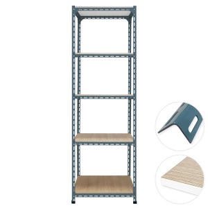 420회색 5단 볼트앵글 경량랙 철제선반 창고 조립식앵글 선반 30x30x30cm 양면코팅