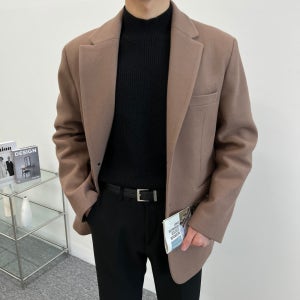 남자 울 정장 검정 마이 블레이져 자켓