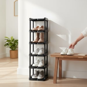 오가네 KM 조립형 좁은 현관 신발장 틈새 미니 낮은 키큰 원룸 신발장 6단