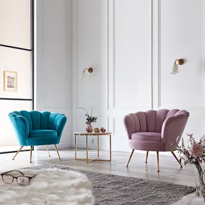 아이리스 소파 1인 / 디자인 카페 벨벳 골드 거실 소파 1인용