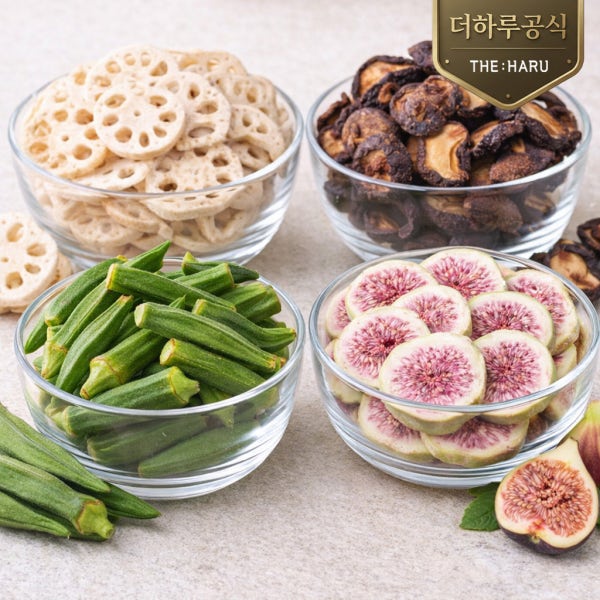 더하루 동결건조 과일 딸기 사과 무화과 야채칩 표고버섯 연근 무염 저당 과자 건강간식