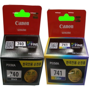 캐논 복합기 PIXMA MG3570 MG3670 정품 잉크 카트리지 흑색 PG740/칼라 PG741 세트구매