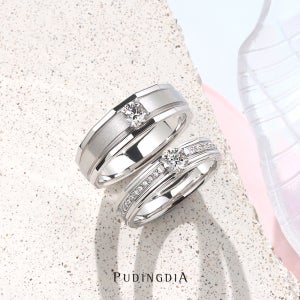 (카린) LAB 3부 다이아 커플링 백금반지 결혼반지 웨딩밴드 남녀 세트