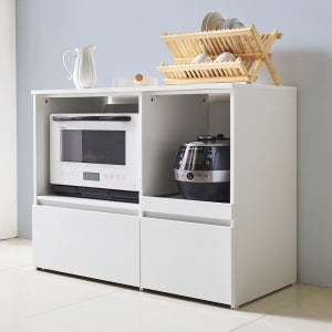 E0자재 광파오븐랜지대 1000x565x850, 2단, (무광)서랍둘 (RZ9456)