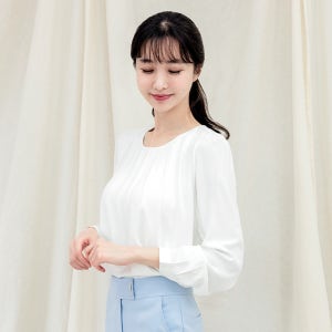 여성블라우스 정장블라우스 면접 민소매나시 흰색 쉬폰 라운드 빅사이즈