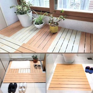 엘림 마루 현관발판 욕실 베란다 조립이필요없는 발매트 베린다발판 타일