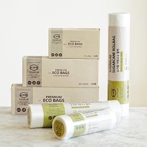 사탕수수 바이오메스 합성수지 일회용 위생백 비닐팩 100매 롤백 롤팩