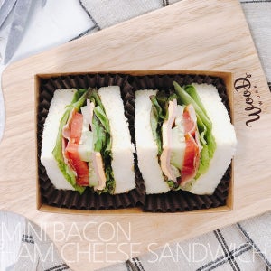 미니 베이컨 햄 치즈 샌드위치(2pcs) 단체주문 컵과일배달 과일도시락 간식 퀵배송
