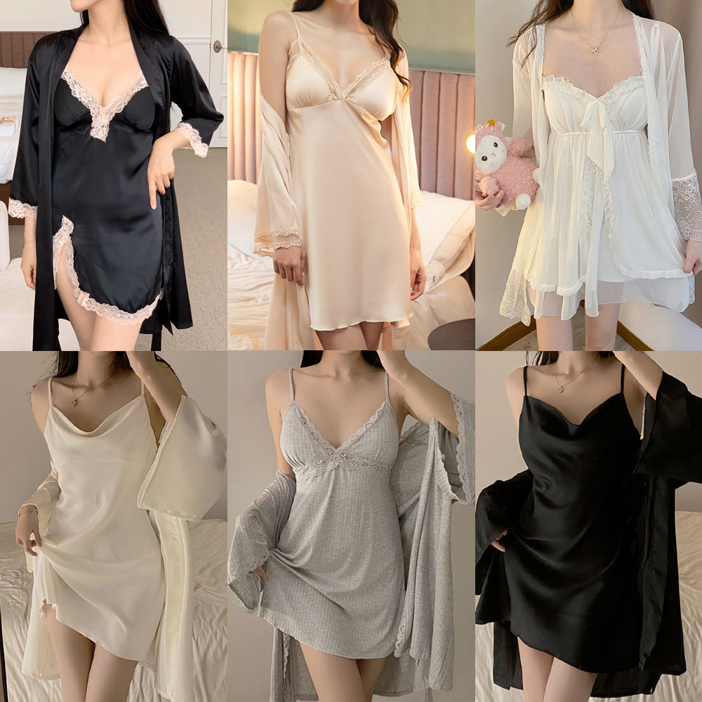 엠코르셋 원피스 실크 잠옷