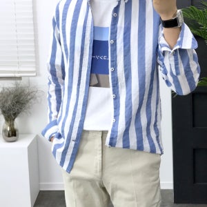라인이 이쁜 린넨셔츠 스트라이프여름남방 2COLOR