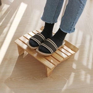 에코상사 원목 발받침대 사무실 책상 의자 발판 다리 거치대