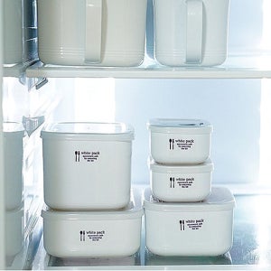 화이트 반찬통 냉장고 정리용기 밀폐용기 280ml 2p