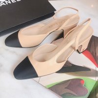 [바로발송] 샤넬 클래식 미들힐 슬링백 펌프스 6.5cm, Chanel classic two tone pumps G31318