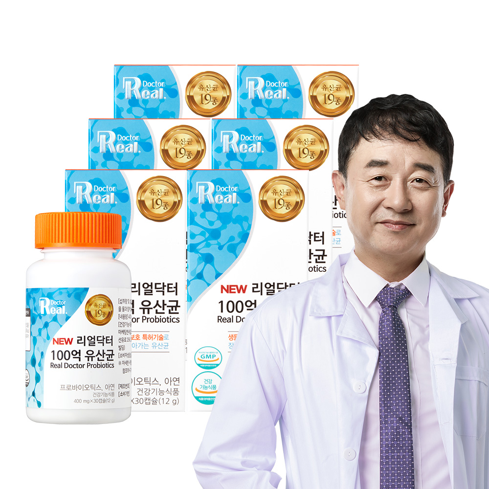 <b>리얼닥터</b> 100억 유산균 프로바이오틱스 비피더스균 <b>대장</b> 면역 락토바실러스 30캡슐, 6개