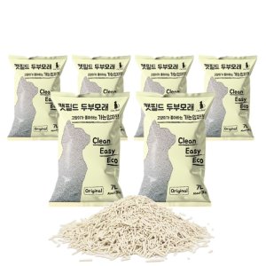캣필드 고양이 두부모래 가는입자 3kg(7L), 6개,1박스