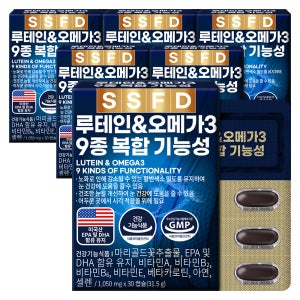 루테인 오메가3 3박스+3박스(총 6박스) 6개월분 총 180캡슐 순수식품