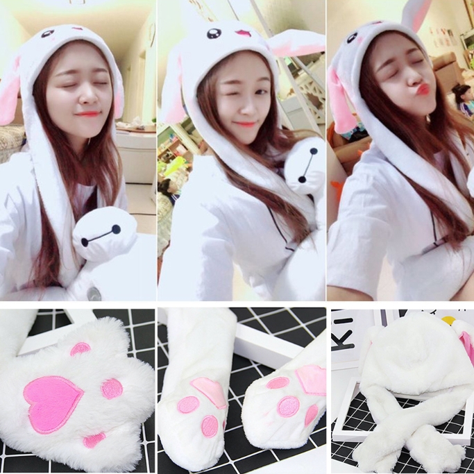 토끼 모자 귀 쫑긋 움직이는 동물 귀모자 BTS 귀마개 털모자