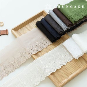 레이스원단 자수 꽃무늬원단 면 레이스천 리본 꽃다발 10종