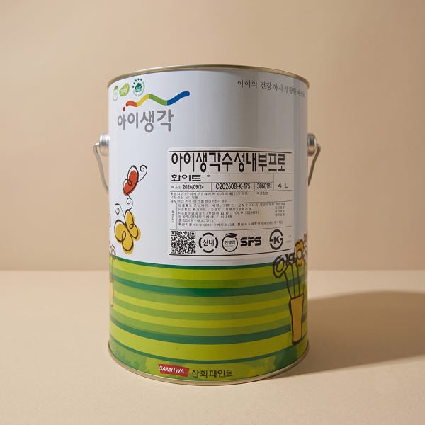 삼영홈데코 삼화 아이생각 수성 벽지 페인트 방문 친환경 셀프 벽 내부 프로 화이트 4L