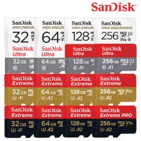 샌디스크 핸드폰 블랙박스 마이크로 SD 외장메모리카드 갤럭시노트9 갤럭시노트8 갤럭시S20 S10 S8 아이나비 tf 16 32 64 128 256 512 기가