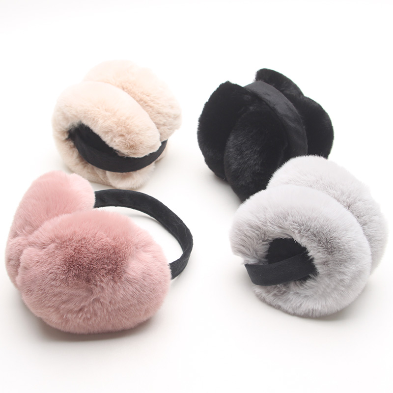 접이식 토끼털 귀마개 남자 여자 방한 겨울 퍼 귀도리