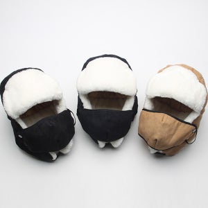 코듀로이 화이트퍼 마스크 털군밤모자 여자 남자 겨울 귀달이 트래퍼햇 방한 귀덮는 트루퍼햇