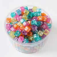 7 x 7mm 펄스퀘어 알파벳비즈 1개 (A-Z) / 영어비즈 / 이니셜비즈