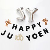 [ 셀프백일상 ] 블랙 이니셜펠트 가랜드 DIY_ 생일축하 파티용품 가랜드