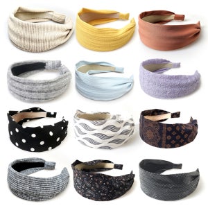 2개 무배 온스 머리띠 넓은 헤어밴드 여자 여성 여아 와이드 두꺼운 니트 가죽 골지 윤아