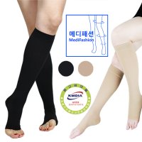 무릎형 무발유발 베이지검정 의료용압박스타킹 발부터 종아리저림 붓기 부종관리