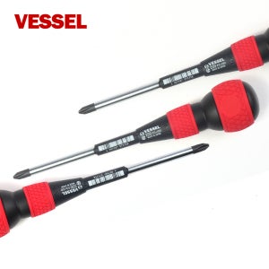 VESSEL 십자드라이버 220 P2x100(+) 전공 고무그립 도라이바