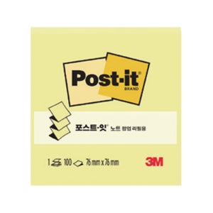 3M 포스트잇 노트 팝업리필용 100매 KR330 (76X76mm)