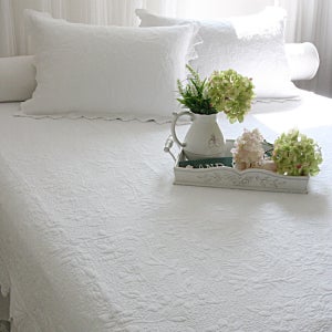 로맨틱화이트 목화스프레드 슈퍼싱글 SS 침대 베드스프레드 베개세트 160x210