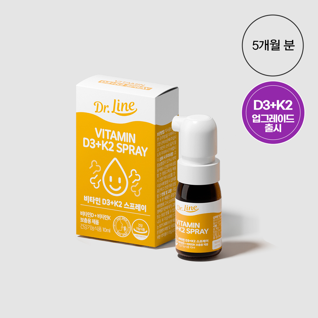 닥터라인 유소아 <b>비타민D3</b>+<b>K2</b> 400IU 액상 스프레이 10ml