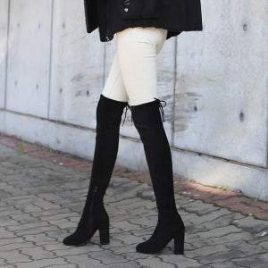 [쥬드] 215-260 8cm/3.5cm 짱짱스판 쥬비에스 스웨이드 싸이하이 니하이부츠