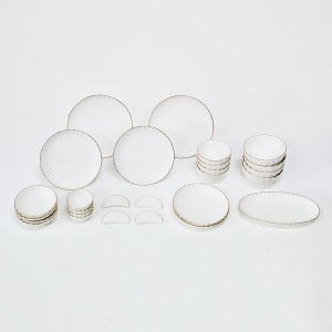 에라토 코튼 4인 골드라인 신혼 도자기 그릇 홈세트 27p 혼수그릇 집들이선물