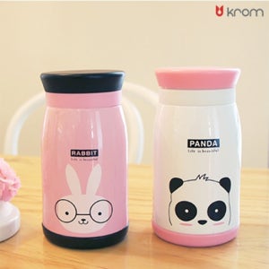 일러스트 보온병 (래빗/판다) 동물캐릭터 텀블러 신학기선물 유치원/어린이집물병 보온보냉병