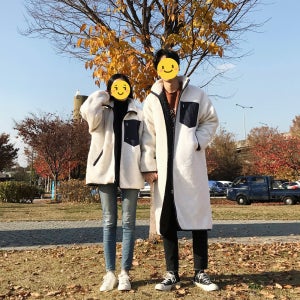 남자 양털 코트 롱 후리스 커플 겨울 오버핏 집업