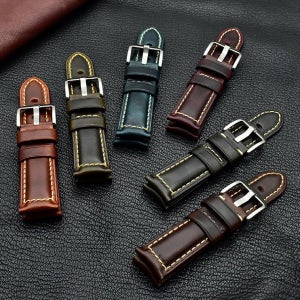 이탈리아 통소가죽 수제 웨스턴스타일 가죽 시계밴드 풀세트 20mm,22mm,24mm